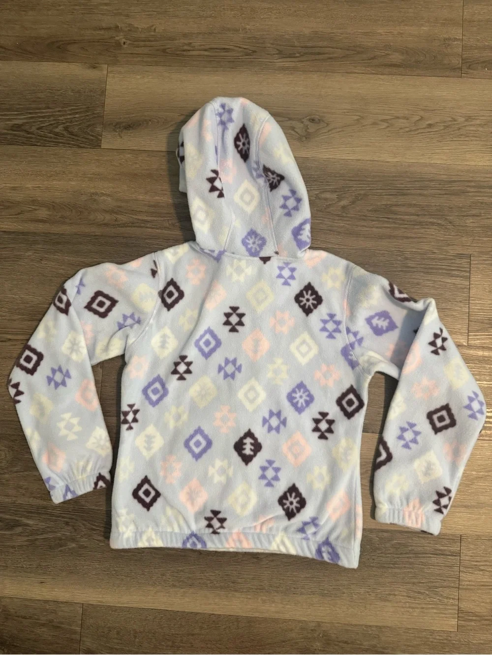 Columbia Lavender and Pink Patterned Fleece Half-Zip Hoodie